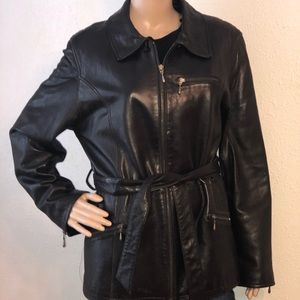 Valerie Stevens Lambskin Black Leather Jacket